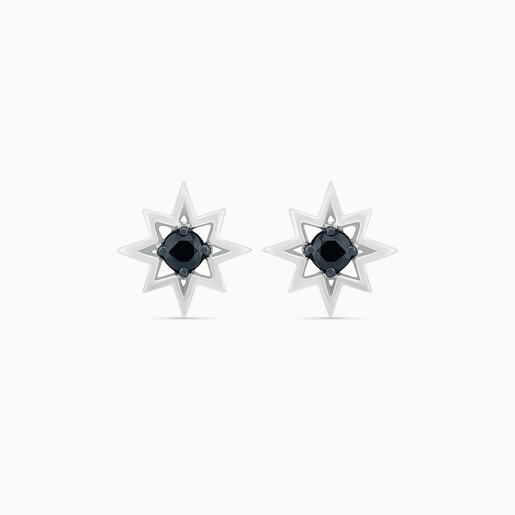 Black Diamond Star Earrings