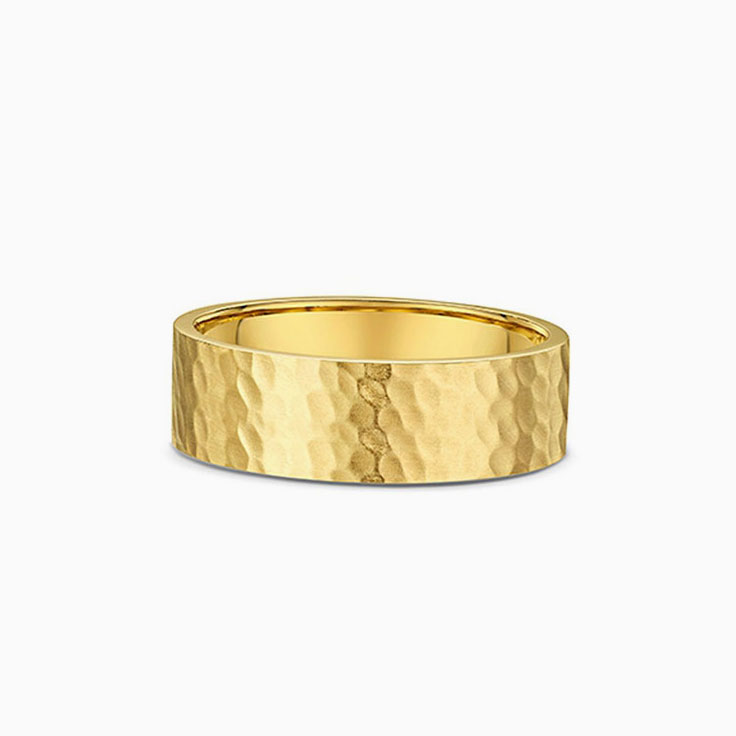 5mm Hammer Finish Wedding Ring