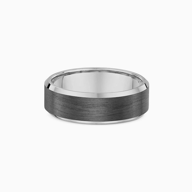 6mm Flat Bevelled Mens Wedding Ring