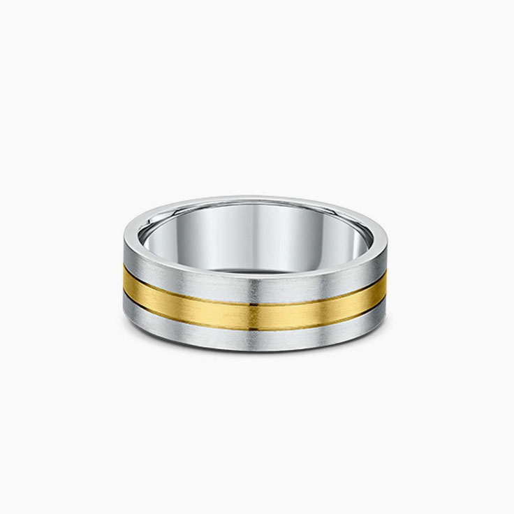6mm Two Tone Wedding Ring