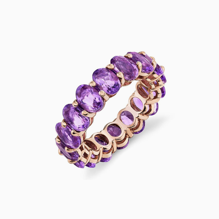 Oval Amethyst Eternity Ring