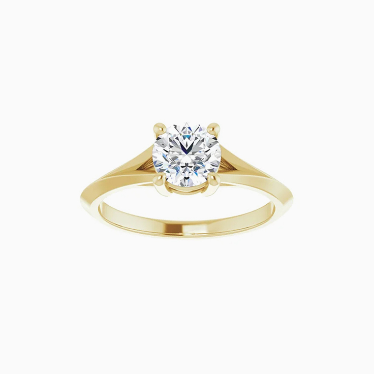 1 carat round diamond knife edge solitaire