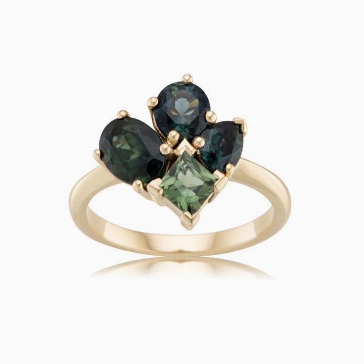 Gold ring with stones