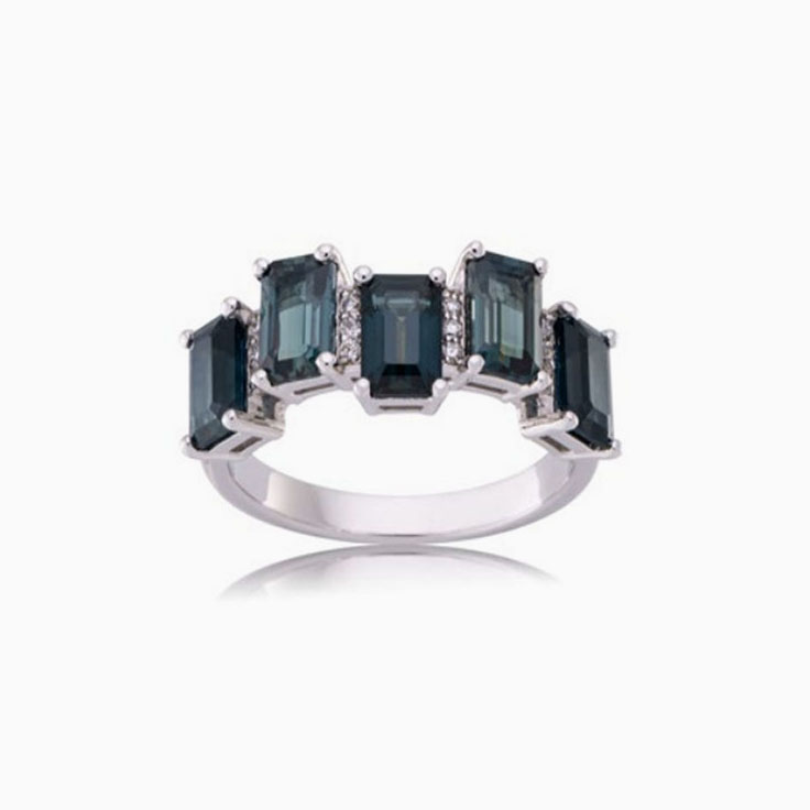 Alexandrite and diamond band