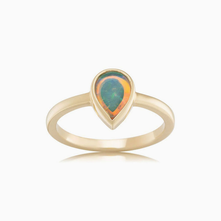 Bezel set opal ring