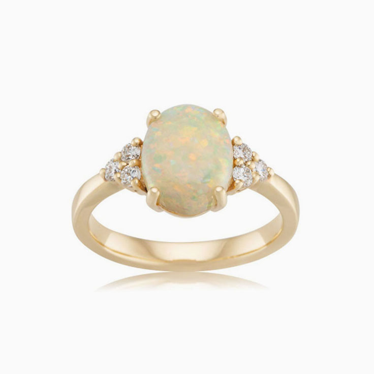 Vintage opal and diamond ring