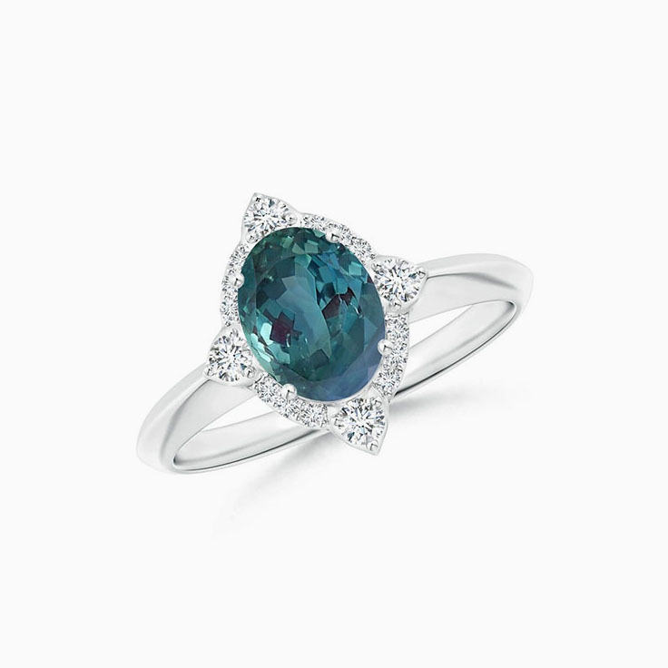 Oval Alexandrite engagement ring