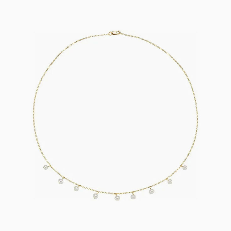 Petite drop pearl necklace