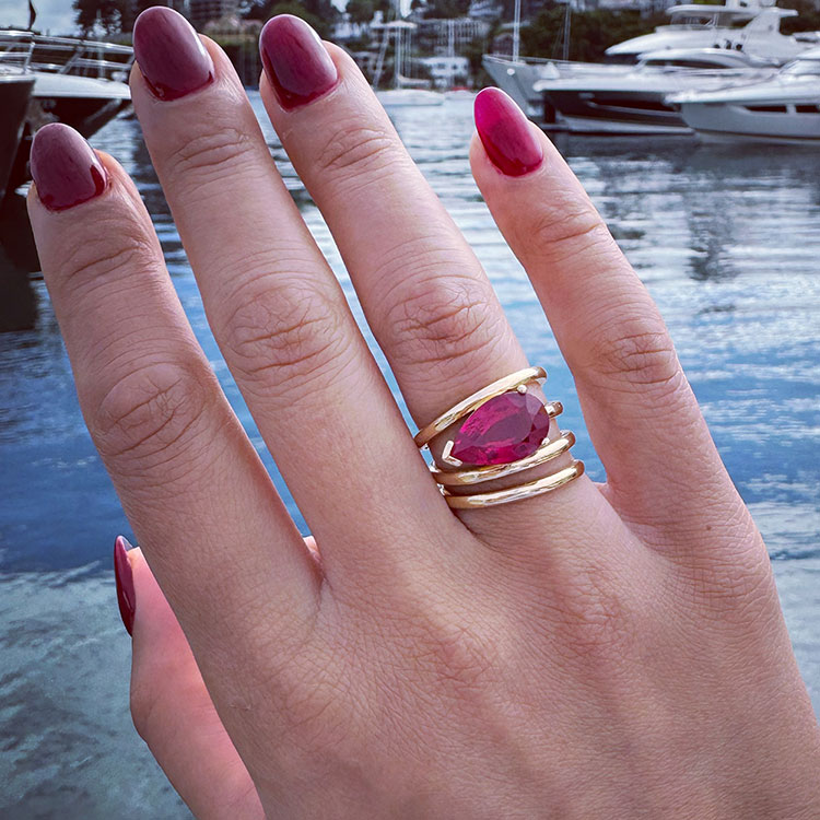 Ruby and gold ring