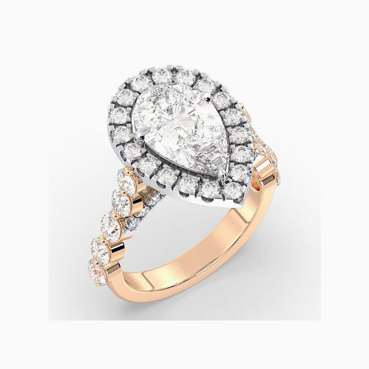 2 carat pear cut diamond ring