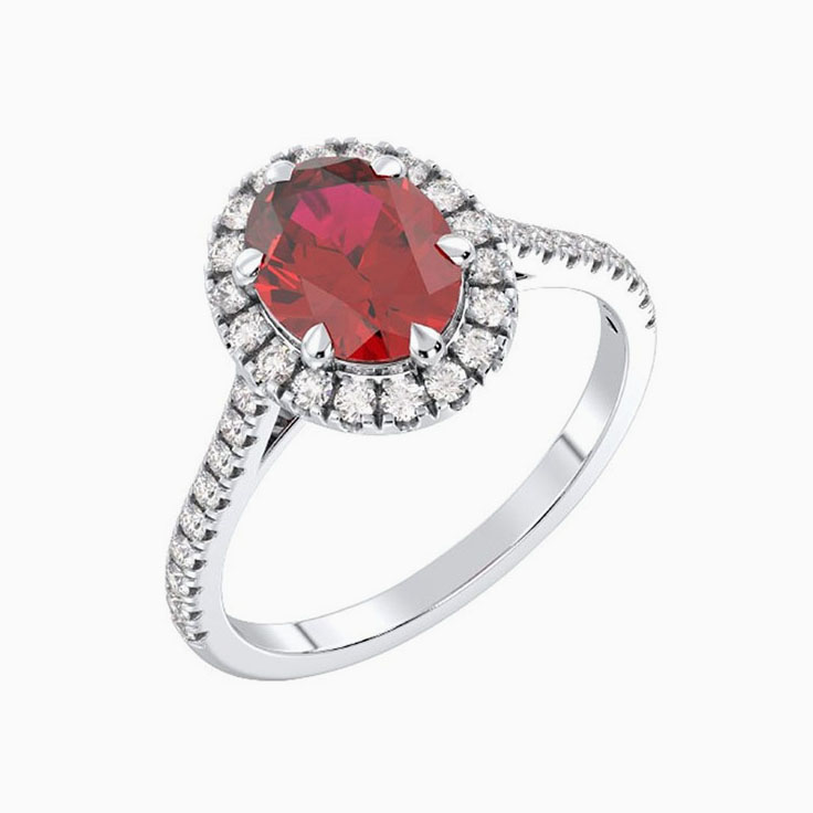 Red ruby engagement ring
