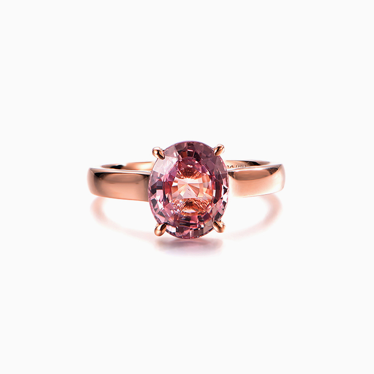Oval Peach Sapphire Ring