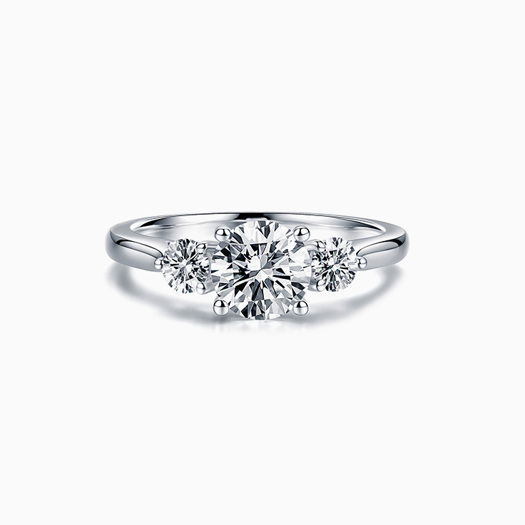 Three Stone Round Brilliant Engagement Ring