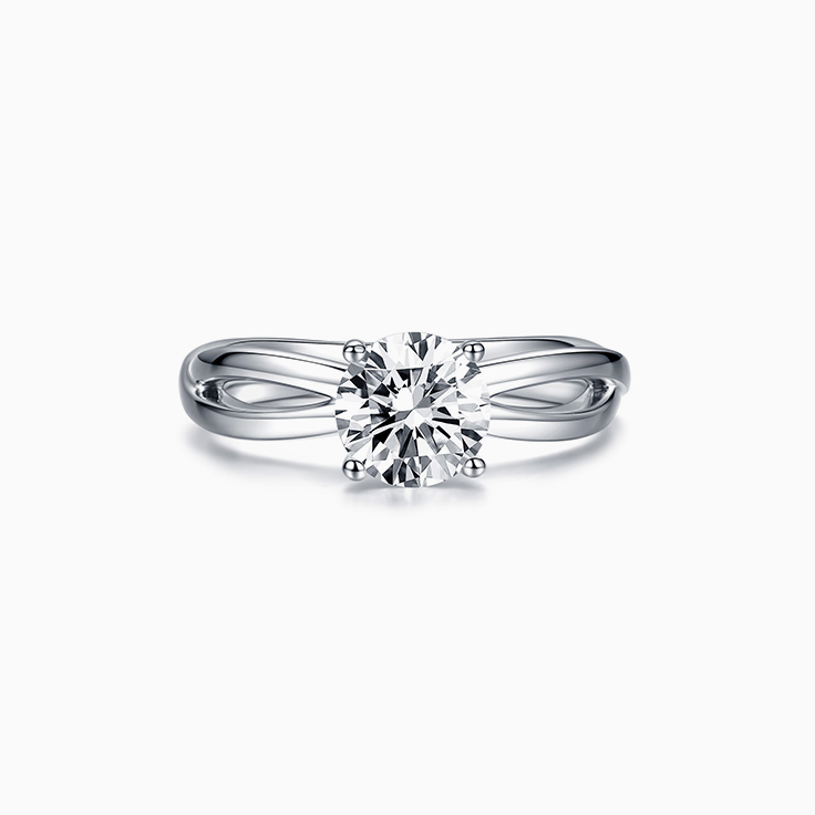 Round Brilliant Cut on a Plain Split Shank Engagement Ring