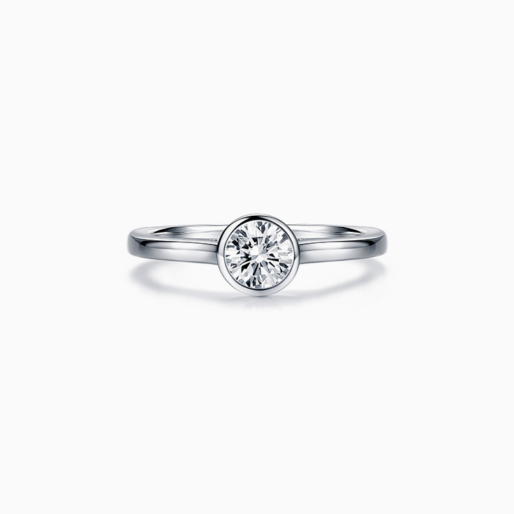 Round Bezel Solitaire Diamond Engagement Ring