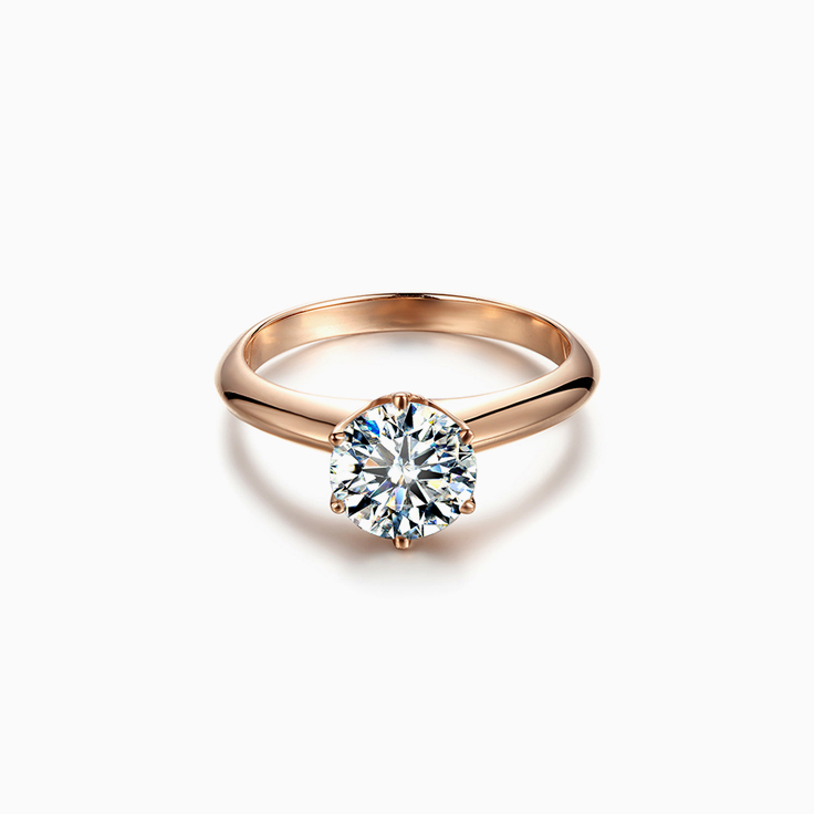 Rose gold Classic Solitaire Ring with Round Diamond