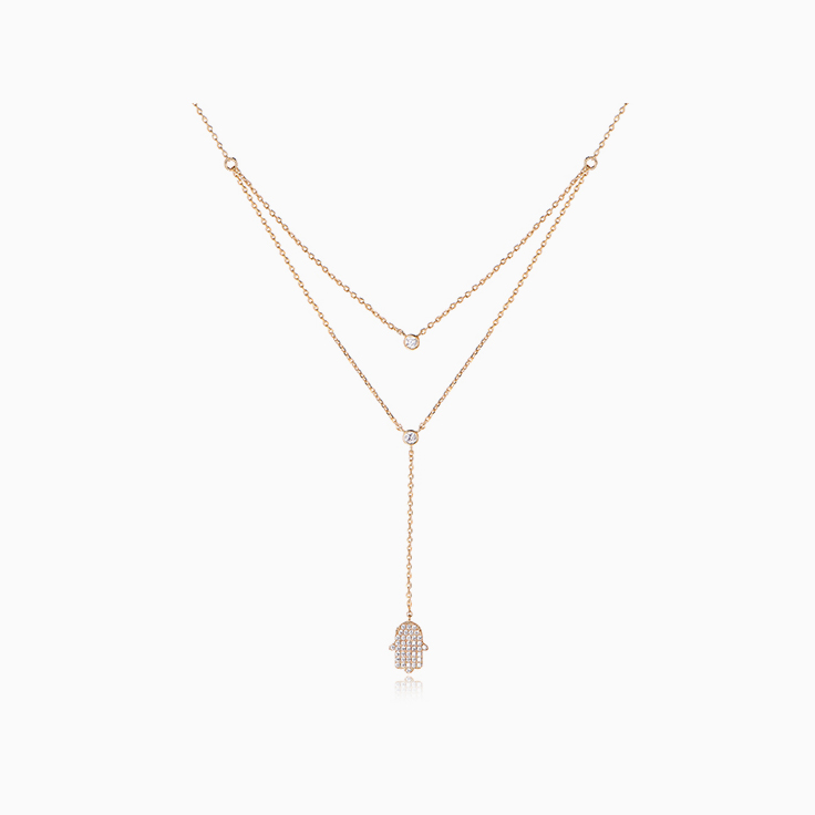 Diamond Khamsa Necklace