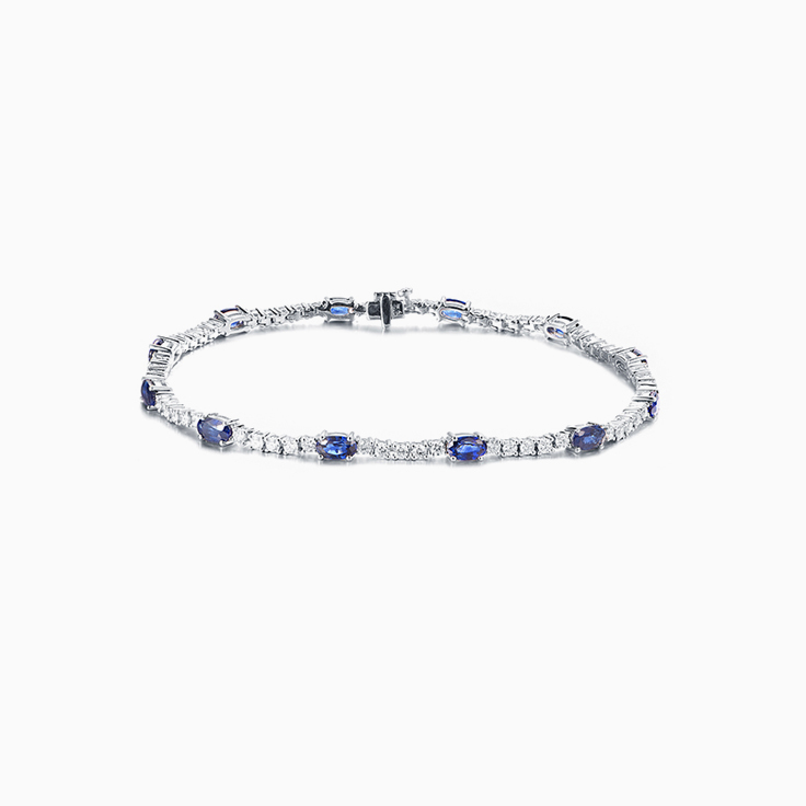 Blue Sapphire and Diamond Bracelet