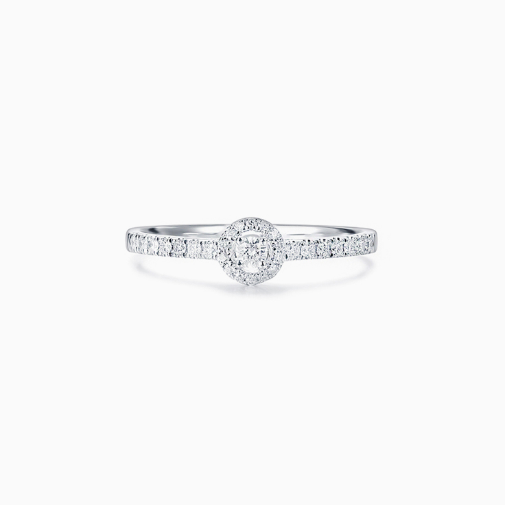 Petite Round Halo Engagement Ring