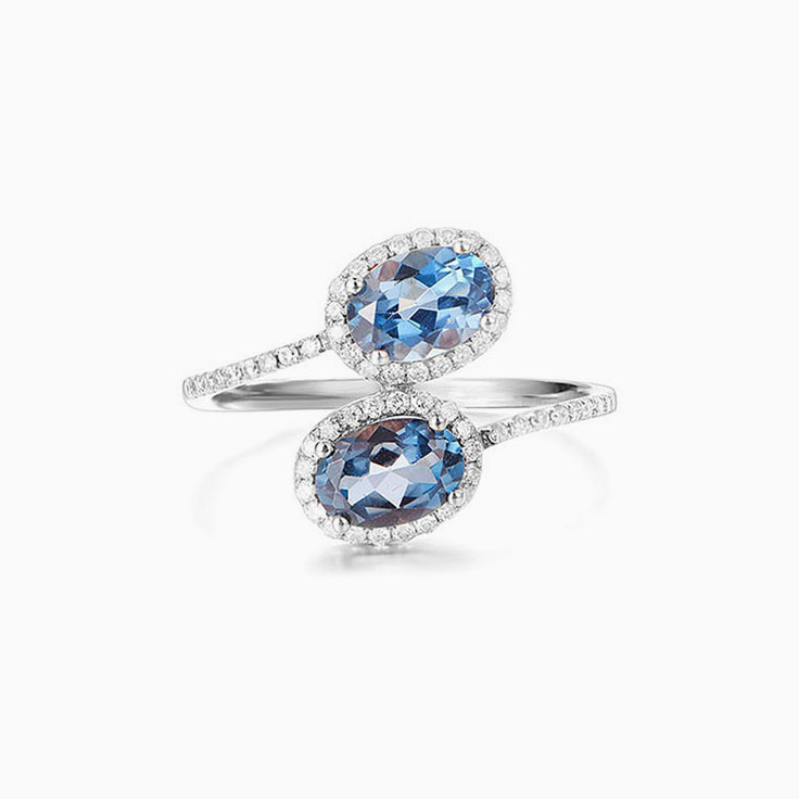 London Blue topaz Cuff ring