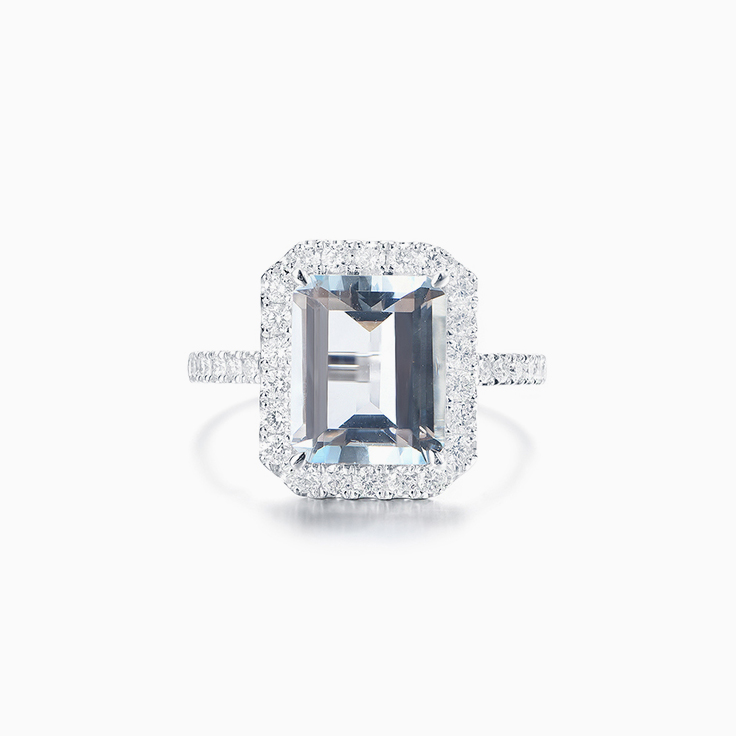 Aquamarine and Diamond Ring