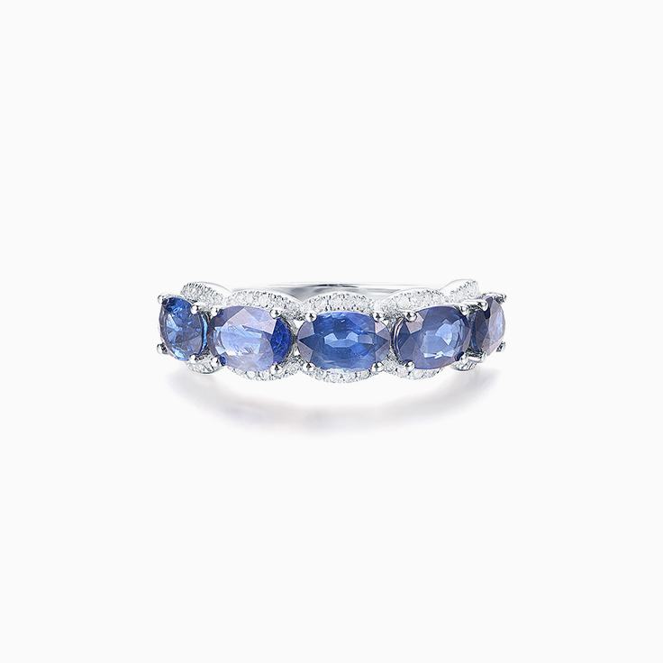 Oval Cut Blue Sapphire Band