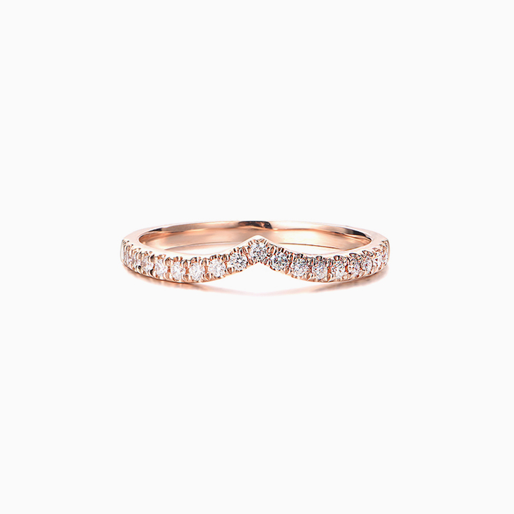 Curved Diamond Wedding Band