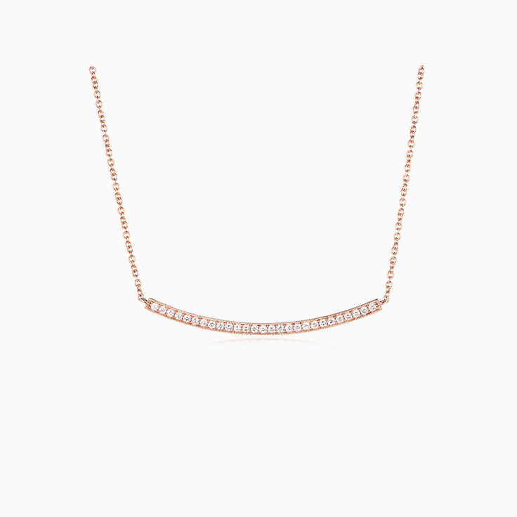 Pave Diamond Bar Necklace