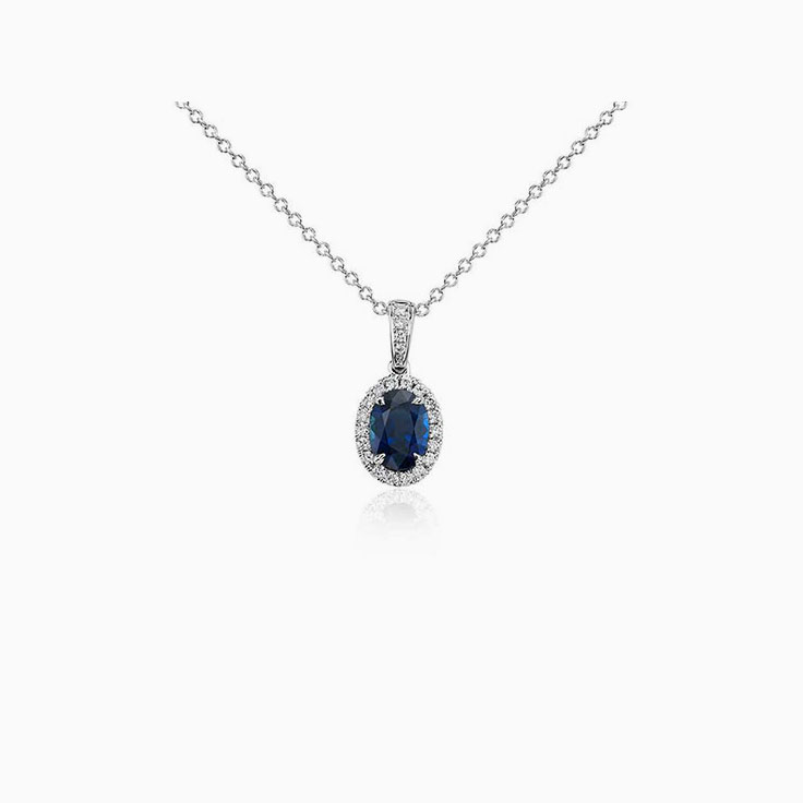 Oval Blue Sapphire Pendant