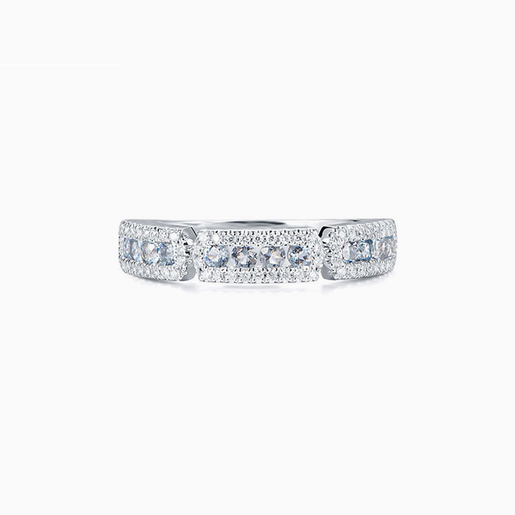 Aquamarine and Diamond Band
