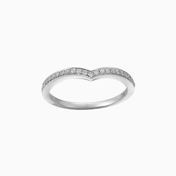 Pave Set Curved Wedding Ring