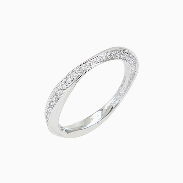 Twisted Pave Set Diamond Ring