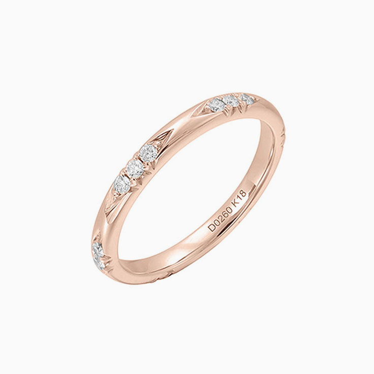 Carved ladies wedding ring 3260