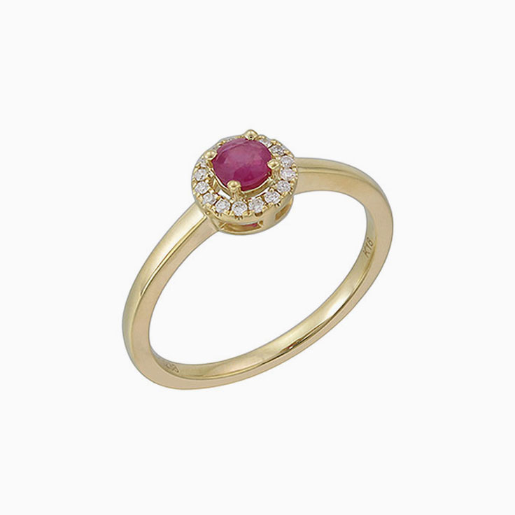 Ruby With A Halo Ring 3830
