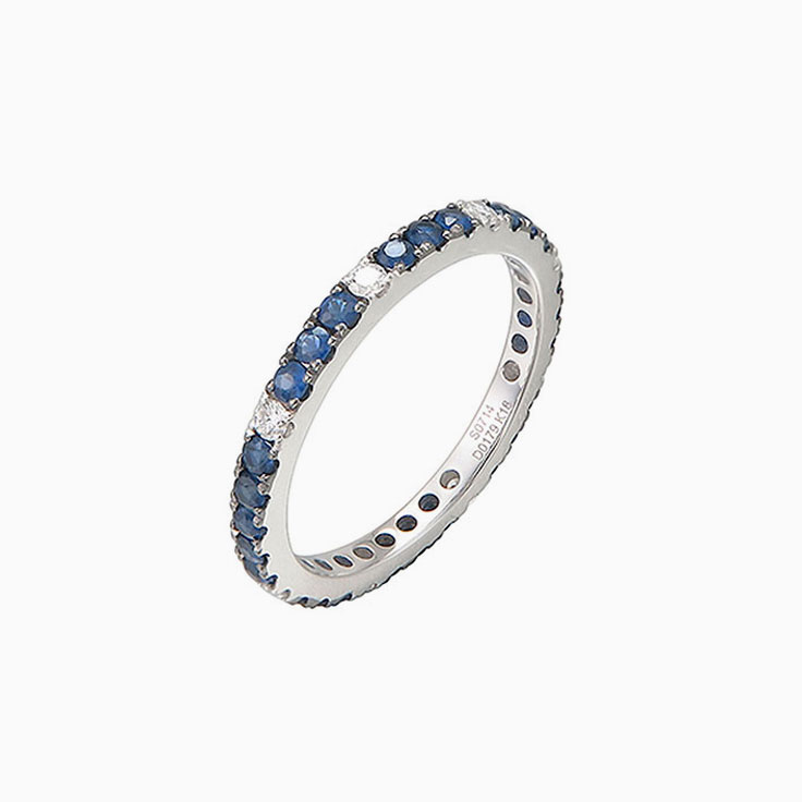 Blue sapphire and diamond eternity 3938