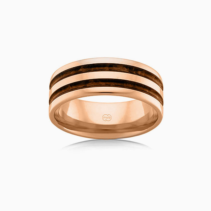 Black enamel Mens wedding ring j4357