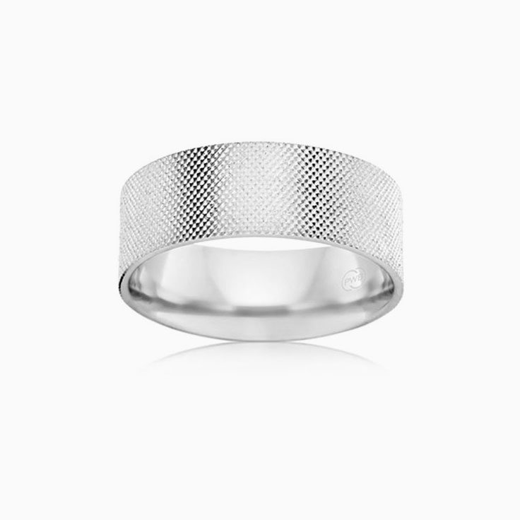Patterned Mens Ring F4118