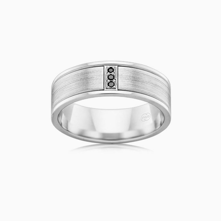 Black Diamond Mens wedding ring F3854