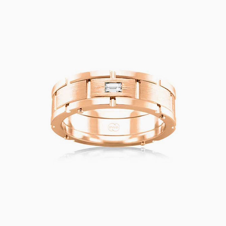 Baguette Diamond mens ring J4004