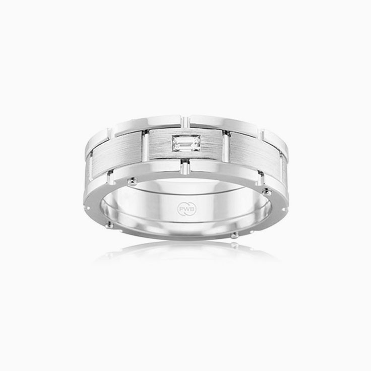 Baguette Diamond mens ring J4004
