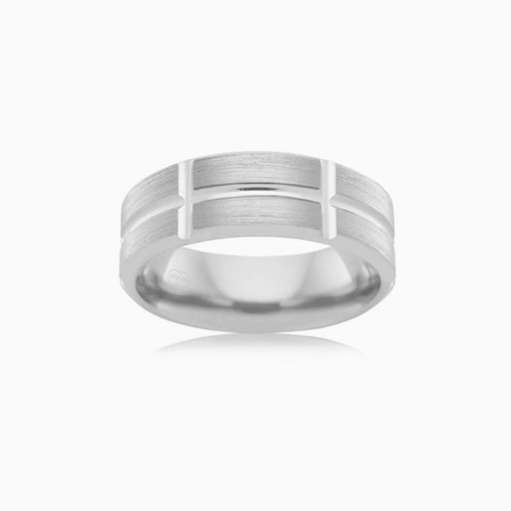 Grooved mens wedding F3924