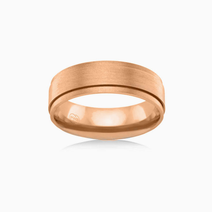 Brushed finish mens ring J1298