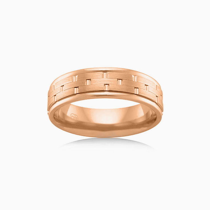 Brick Pattern Mens ring J2725