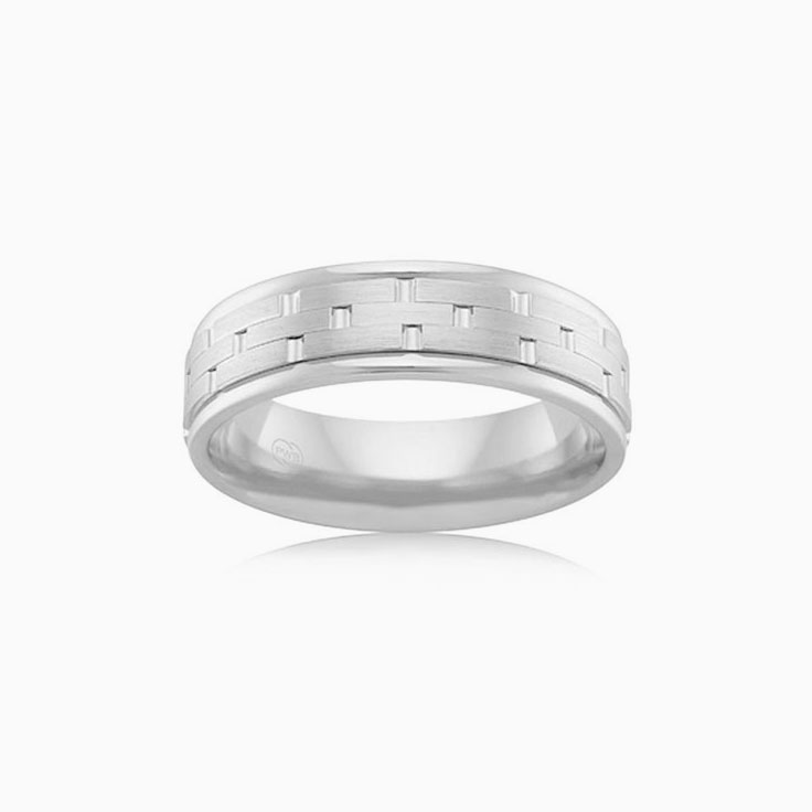 Brick Pattern Mens ring J2725
