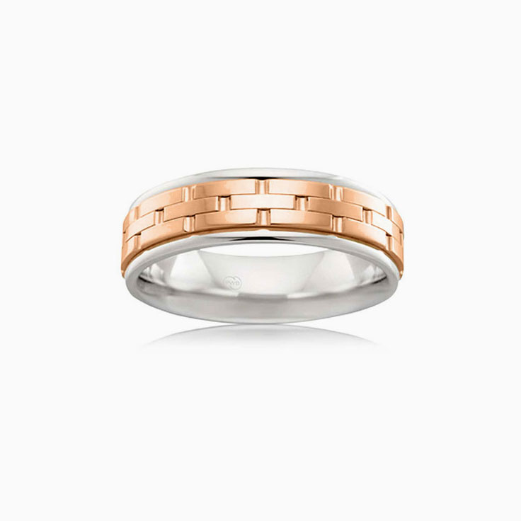 Brick Pattern mens wedding ring  2TJ2724