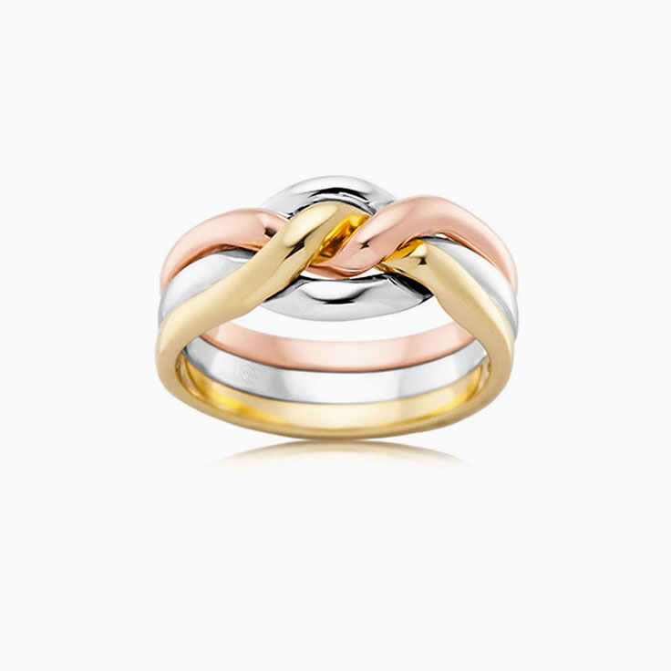 Three Tone Gold Wedding Ring