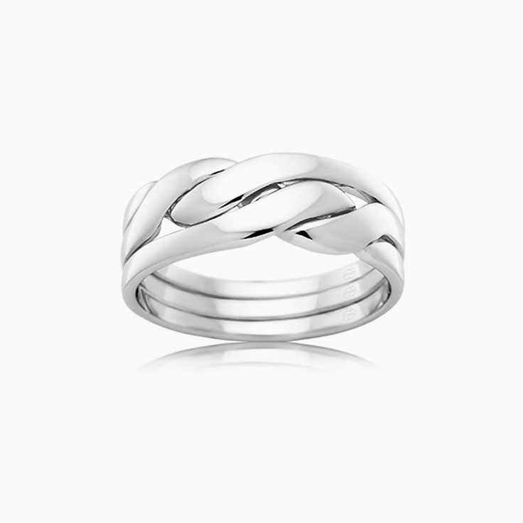 Twisted Rope Pattern Mens Wedding Band