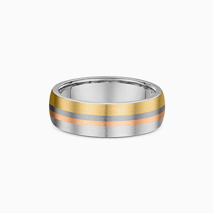 Three tone titanium ring 5394T00