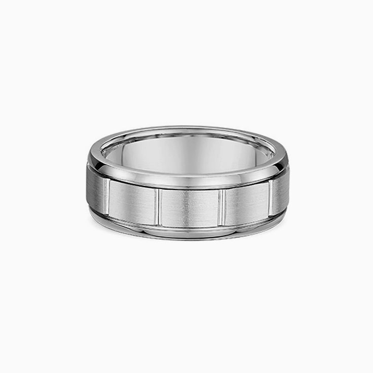 Splendidly Carved Two Tone Mens Band
