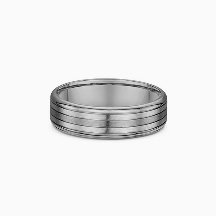 Striped Mens Wedding Ring
